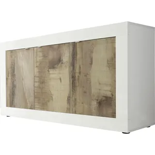 INOSIGN Sideboard Basic Breite 160 cm, Kommode 3 Türen, Anrichte, Metallgriff, moderne Rahmenoptik, viel Stauraum, Farbauswahl weiß