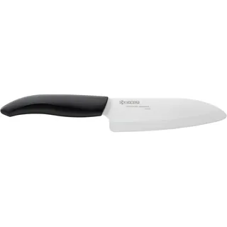 Kyocera - GEN Series -kleines Santoku-Keramikmesser aus Hochleistungskeramik | extrem scharf | ultraleicht | hohe Bruchfestigkeit | handgeschliffen. Klingenlänge: 14 cm, Schwarz