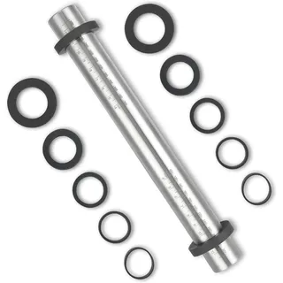 Edelstahl Nudelholz mit einstellbaren Ringen, Antihaft Teigroller, Backzubehör 35cm
