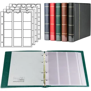 Prophila Collection Münz-Album mit 4 Hüllen für 110 Münzen grün