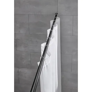 KLEINE WOLKE Duschvorhangstange Federstange 75 - 125 cm schwarz