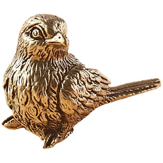 PIGPIGFLY Vogel Skulptur Metall - Naturinspirierte Deko für Fensterbank, Balkon und Room Decor, Metallic