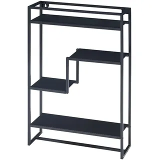 [en.casa] Wandregal Uurainen 40 x 60 x 13 cm Schwarz