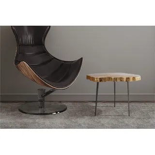Kayoom Beistelltisch »Wood Art 225, detailverliebter Beistelltisch, edler Look« 1 Stk. tlg. Dekorativer Beistelltisch, Baumscheiben-Design, Retro-Look, goldfarben