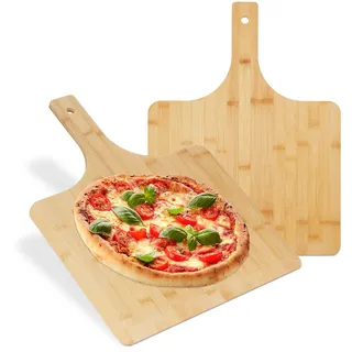 Relaxdays Pizzaschieber 50 x 1 x 38 cm Holz/Bambus Braun/Bronze