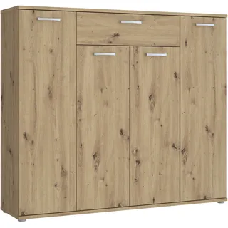 Forte Kombikommode 139,3 x 120,7 x 34,1 cm Beige / Artisan Eiche