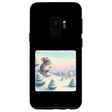 Hülle für Galaxy S9 Maus Snowboarder auf verschneiten Kurs. Snowboard Snowboarder
