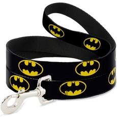 Hundeleine, Batman-Schild, 1,8 m lang, 3,8 cm breit, Schwarz/Gelb