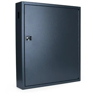 Pavo 8047208 Schlüsselkasten abschließbar Stahl 80 Haken mit seitlichem Schlüsseleinwurf ,Maße : 8x38x45 cm, dunkelgrau / 80 Schlüsselanhänger inklusive