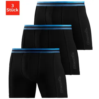 Langer Boxer BENCH., Herren, Gr. L, 3 Stk., schwarz, Jersey, Obermaterial: 92% Baumwolle, 8% Elasthan (LYCRA), unifarben, körpernah, Unterhosen Langer Boxer, Unterhosen mit elastischem Bund und Logodruck auf dem Bein, Topseller