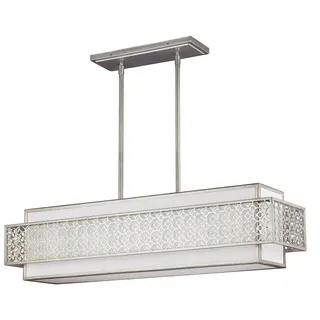 Elstead Lighting Kronleuchter Elstead Kenney, Silber, Metall, 33.3x104.1x26.8 cm, Grüner Punkt, RoHS, Lampen & Leuchten, Innenbeleuchtung, Hängelampen, Kronleuchter