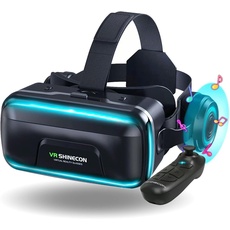 VR Brille für Handy,VR Headset Virtual Reality Brille 3D mit Bluetooth Fernbedienung Erleben Spiele für Android/iOS 4,7-7,2 Zoll Handys Kinder Erwachsene Geschenk 2023 New