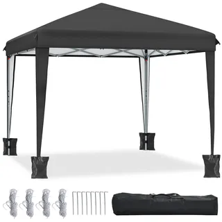 YITAHOME 3X3Meter Outdoor Pop Up-Pavillon mit Seite Faltpavillon, Wasserdichter Faltbarer Gartenpavillon Für Alle Jahreszeiten Camping Pavillon Anti-uv Mit Kostenlosen Höhenverstellbaren Party Märkte