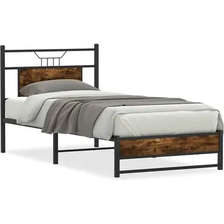 vidaXL Bettgestell ohne Matratze Räuchereiche 80x200 cm Holzwerkstoff - Braun