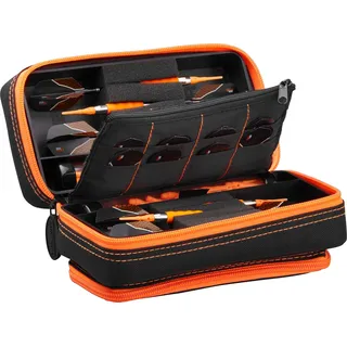Casemaster Plazma Pro Darttasche für 6 Dartpfeile mit weicher und Stahlspitze, verfügt über eine große Fronttasche für Mobile Geräte, integrierte Aufbewahrungsröhren und Taschen für Flüge, Spitzen,