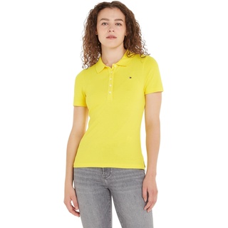 Tommy Hilfiger Damen Poloshirt Kurzarm Slim Fit, Gelb (Vivid Yellow), XXL