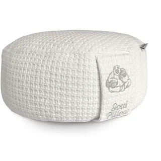 Soul Pillow Meditationskissen, Yoga Sitzkissen 15 cm hoch, Ø30cm mit Dinkelfüllung, Bezug waschbar, Sitzkissen Boden für Meditation und Yogakissen rund, OEKO TEX 100