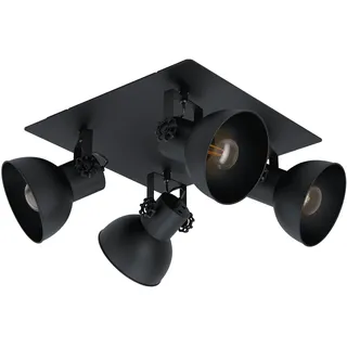 EGLO Barnstaple 4 E27 schwarz Holz Metall