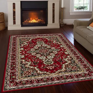 OTTO home Teppich »Oriental, Made in Belgium« rechteckig 7, mm Höhe Orient-Optik, mit Bordüre, Teppich, Kurzflor, Weich, Kundenliebling, rot,