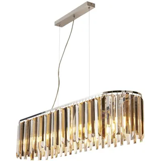 Clarissa Zeitgenössischer Kronleuchter Stahl Chrom Weißes Glas 8 Lichter E14 - Gold