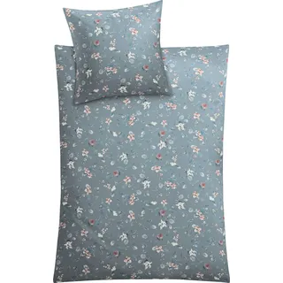 KLEINE WOLKE Florina Blumen Blau 135 x 200 cm + 80 x 80 cm