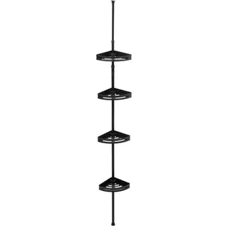 5five Simply Smart Teleskopregal für die Dusche 20,5/20,5/240 cm , Schwarz , Metall , 20.5x240x20.5 cm , Badezimmer, Badezimmerregale, Badregale