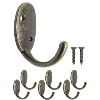 Fuxxer Massive Eisen Wandhaken Garderobenhaken Vintage Bronze 6 Stück Set