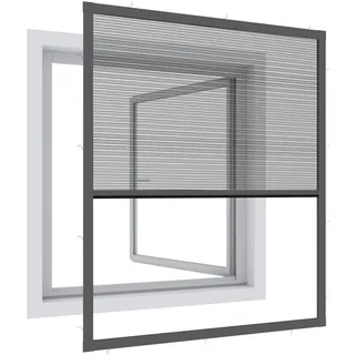 WINDHAGER Insektenschutz Fensterrahmen EXPERT Ultra Flat 130 x 150 cm Grau