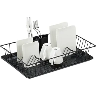 Relaxdays Abtropfgestell 34,5 x 12,5 cm Farbe Schwarz
