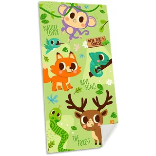 Kid Licensing Handtuch Baumwolle Waldtiere 140x70 cm, bunt, Única