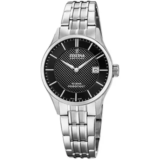 Festina Damen F20006/4 Swiss Made silber klein (ca. 29mm) - Schwarz