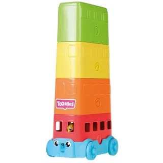 Toomies Tomy Versteck und Quiek Stacker Decker Bus, Babyspielzeug, Schiebespielzeug, pädagogischer Formsortierer mit Farben und Klang, Spielzeug für Jungen und Mädchen im Alter von 12 Monaten