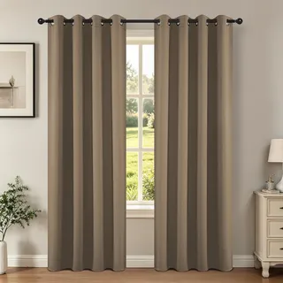 Joydeco Verdunkelungsvorhänge, 2 Paneele, thermische Isolierung, Raumverdunkelung, mit Ösen, für Weihnachten, Wohnzimmer, Schlafzimmer, Fenster, Länge ca. 300 cm