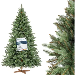 FAIRYTREES Weihnachtsbaum künstlich, Nordmanntanne Premium 180 cm, Naturgetreue Spritzguss Elemente,  EU - Grün