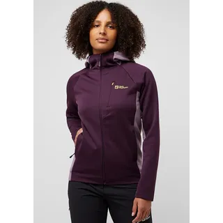 Fleecejacke JACK WOLFSKIN "ALPGRAT XT JKT W", Damen, Gr. S (36), lila (midnight, plum), Obermaterial: 100% Polyester. Futter: 100% Polyester, Jacken Fleecejacke