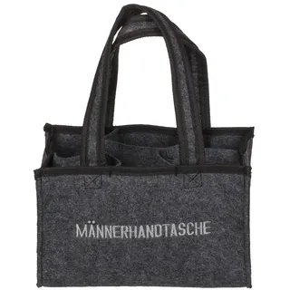 Out of the Blue Männerhandtasche für 6 Bierflaschen 24x15cm aus Filz Grau
