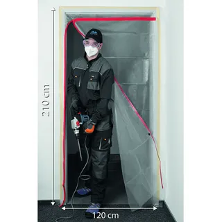 NEO TOOLS Zip Door - Tür Staubschutz Türen - Bautür Türabdeckungen - Transparent - L
