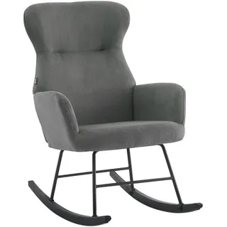 Ti'me Schaukelsessel , Grau , Holz, Metall, Textil , Kautschukholz,Kautschukholz , massiv,Hartholz , 65x97x94 cm , Wippfunktion , Wohnzimmer, Sessel, Polstersessel