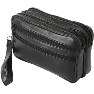 Sotala Herren Handgelenktasche XXL Echtleder Handtasche Geldbörse mit Reißverschluss – Dokumententasche mit Handschlaufe Organizer/Clutch Reise, Business & Freizeit-Tasche für Männer Schwarz