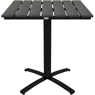 Outsunny Gartentisch Esstisch für 4 Personen Balkontisch mit Holzoptik Grau - Grau