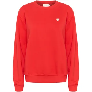 Sweatshirt KAFFE "Damen Sweatshirt KAliddy", Damen, Gr. XS, rot (lollipop), Obermaterial: 85% Baumwolle CO. 15% Polyester PES., Sweatshirts Sweatshirt