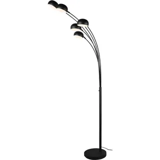 Reality Leuchten Bogenleuchte Dito R46155032, Metall Schwarz matt, exkl. 5x E14