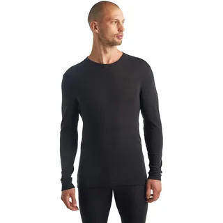 Icebreaker 100% Merinowolle Herren Base Layer - Everyday Langärmeliges Crewe - 175 Ultralight Fabric | Thermounterwäsche | Skiunterwäsche | Funktionsunterwäsche | Thermoshirt - Schwarz, XXL