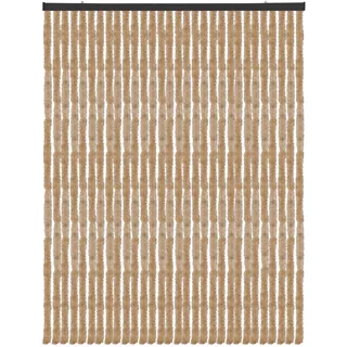 Arsvita Flauschvorhang Türvorhang (120x200 cm) in Beige als Insektenschutz für Balkon, Terrasse oder Wohnmobil, Wohnwagen, Pavillon