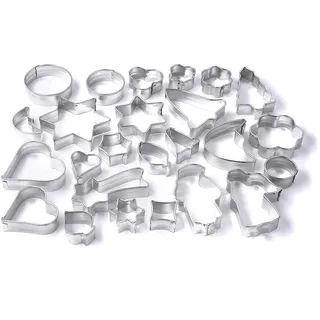 Zenker 25er Ausstecher-Set, Patisserie, Ausstecher für Plätzchen, Kekse und Fondant, Ausstechformen in unterschiedlichen Größen und vielfältigen Motiven, Menge: 1 x 25er-Set, Farbe: silber