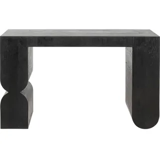 Kare Design Konsole Curve, Schwarz, Handgearbeitet, Jedes Stück EIN Unikat, Skandi-Style Sideboard, Ablage für Flur, Schmales Sideboard für Wohnzimmer, Eschenholz, 76x120x38 cm (H/B/T)