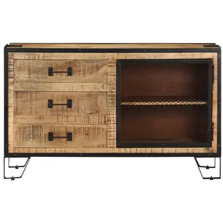 vidaXL Sideboard 100×31×60 cm Raues Mango-Massivholz - Braun