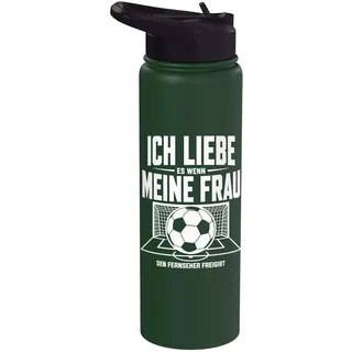 Ich Liebe Meine Frau Fernseher Freigibt Fußball Spieltag Stainless Steel Insulated Water Bottle