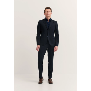 Anzugsakko BUGATTI "Regular Fit", Herren, Gr. 58, 390, marine, 66% Polyester, 21% Viskose, 10% Polyamid, 3% Elasthan, unifarben, regular fit, Sakkos Anzugsakko, Jersey-Artikel mit Stretch