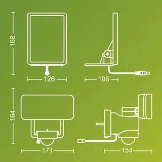 Philips LED Tylus 929004632301 Solar-Außenwandleuchte mit Bewegungsmelder LED 6W Schwarz